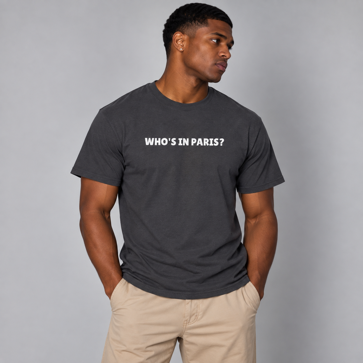 Who's In Paris? T-Shirt - Charcoal