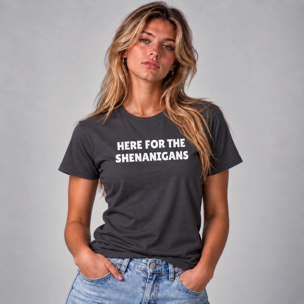 Here For The Shenanigans T-Shirt - Charcoal